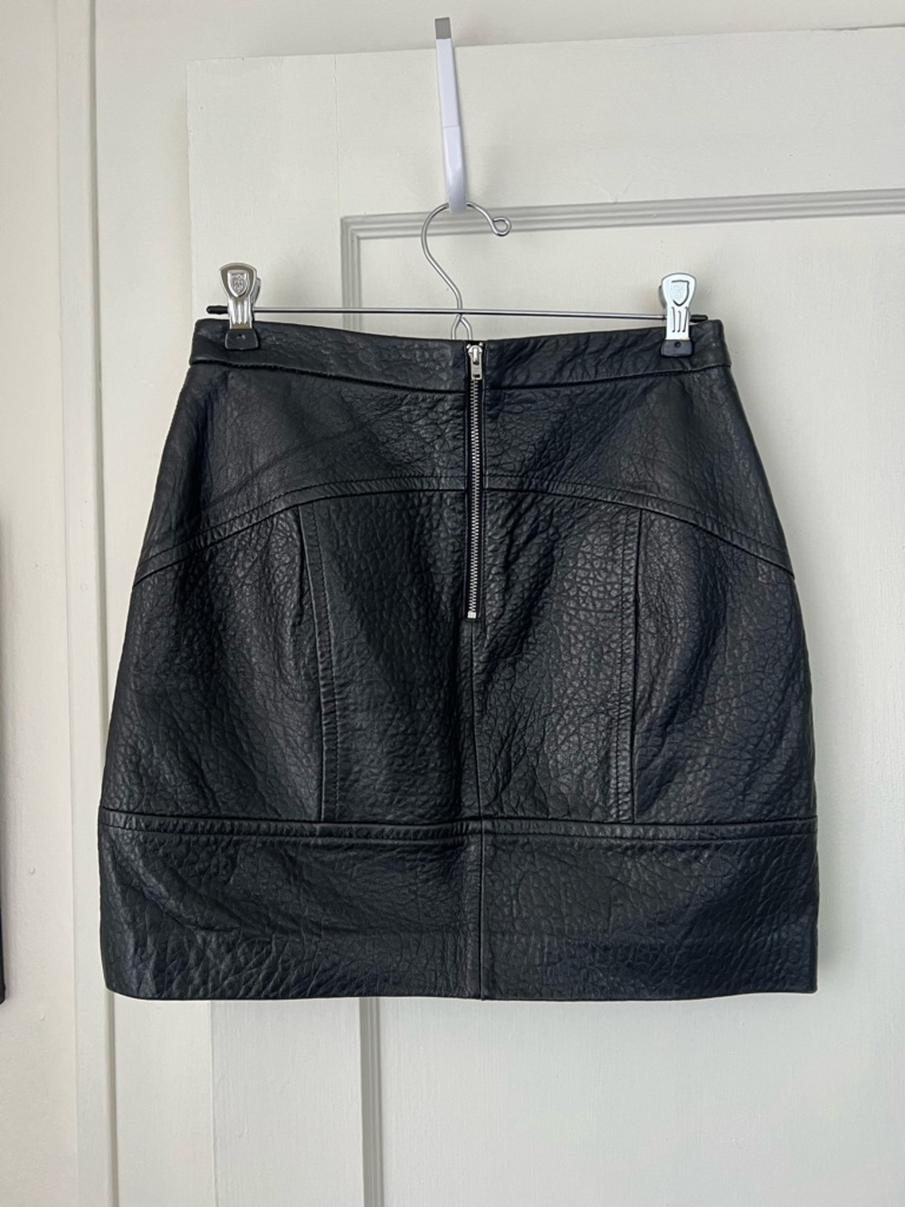 Madewell Black Genuine Leather Mini Skirt - Picture 3 of 6